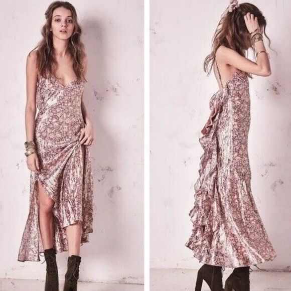 LoveShackFancy Kate Ruffle Floral Slip Maxi Dress Size XS - Picture 2 of 8